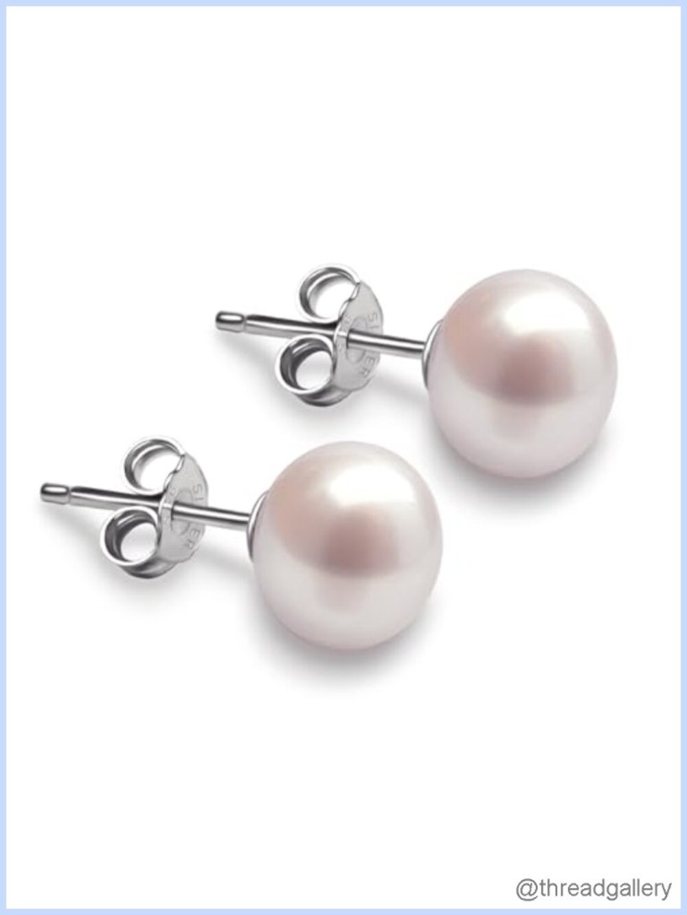 Freshwater Pearl Stud Earrings Sterling Silver Push Back Women's Jewelry